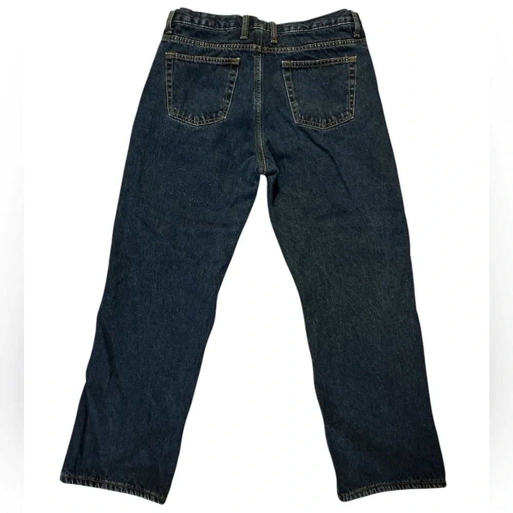 Red Head blue jeans fleece lined straight leg 34 x 30 cabincore rugged denim